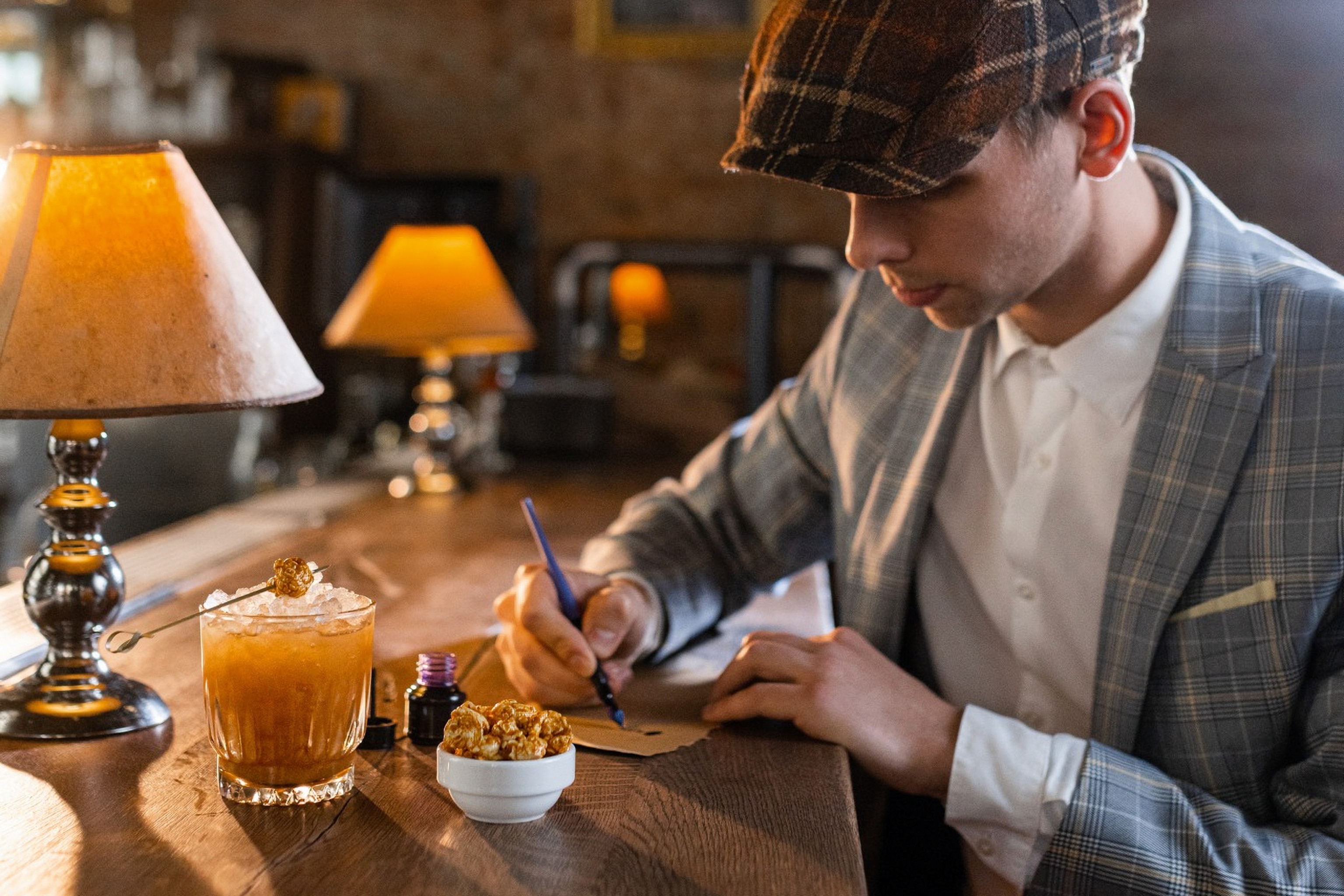 A bartender preparing a cocktail called The Appointment.