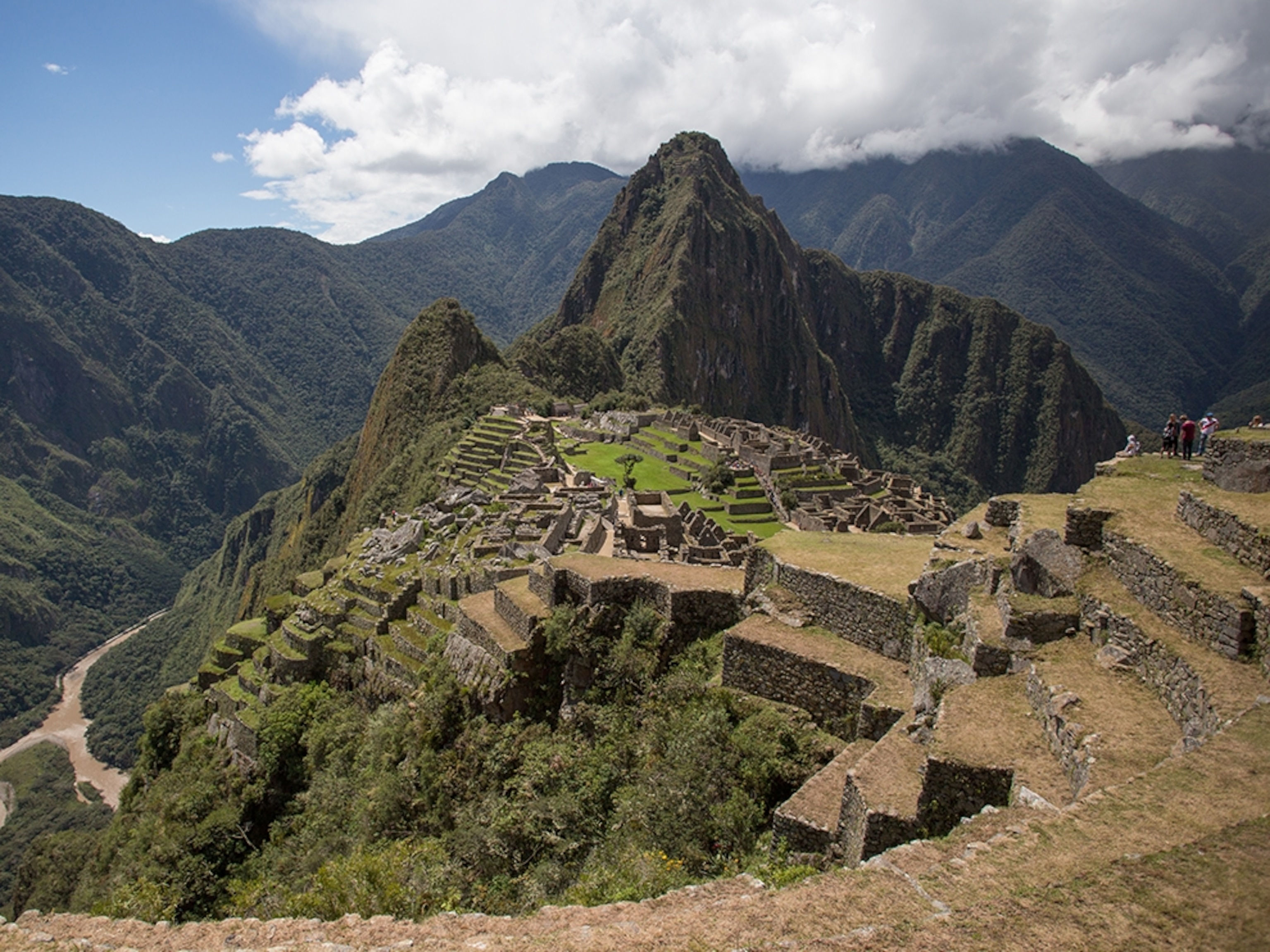 Aerial picture of Machu Picchu and Urubamba River, Peru