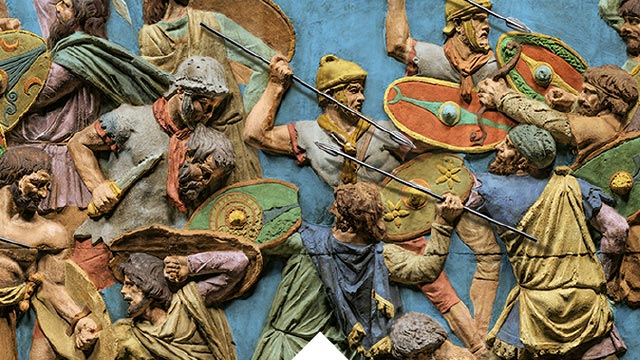 Picture of a colorized scene from Trajan’s Column