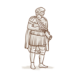 Illustration of a Roman armored officer