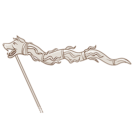 Illustration of a Dacian wolf standard