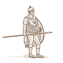 Illustration of a Roman auxiliary infantryman